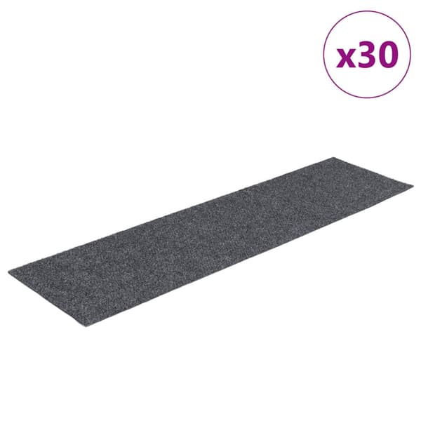 Trappmattor självhäftande 30 st 76x20 cm ljusgrå rektangulära