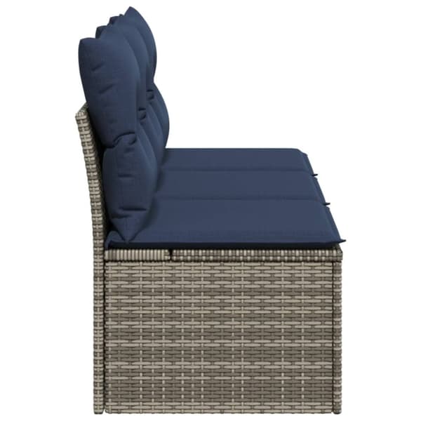 Trädgårdsoffa med kudde Grå 165 x 62 x 69 cm Poly rattan