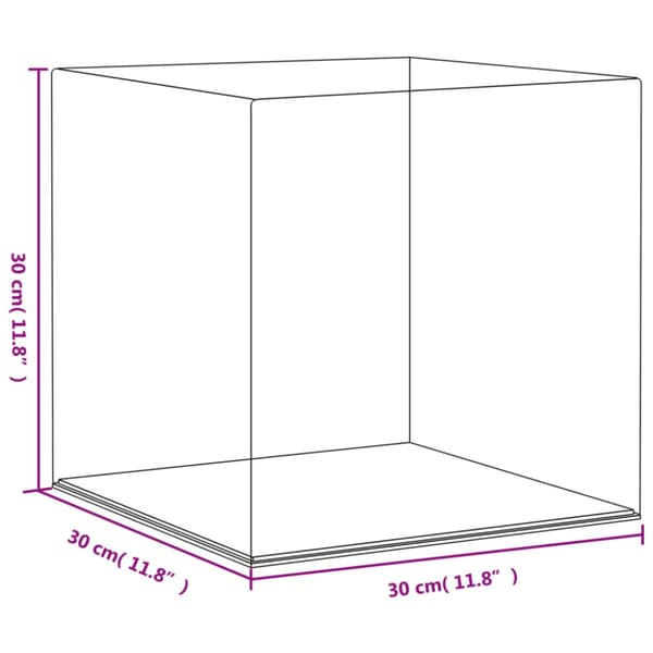 Akryllåda transparent 30x30x30 cm