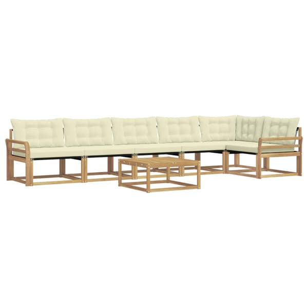 Utomhussoffset 7 pcs Vit och grädde 79 x 79 x 37 cm
