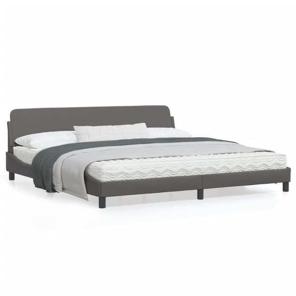 Bed Frame "Dover" Grey 200x200 cm Faux Leather