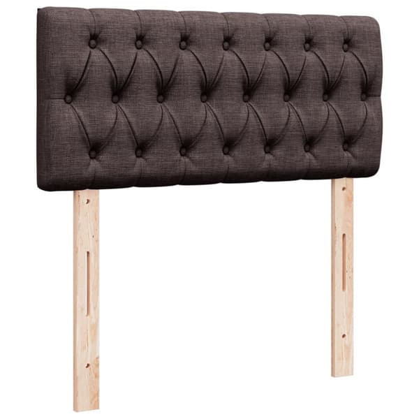 Ramsäng med madrass mörkbrun 90x190 cm tyg