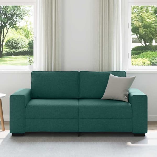 2-sitssoffa mörkgrön 180x77x82 cm tyg