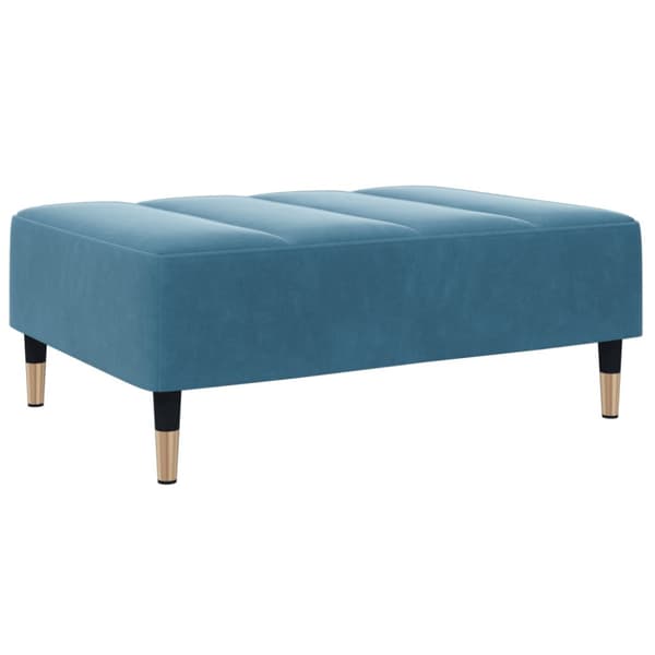 Fotpall Blå 77x55x31 cm sammet