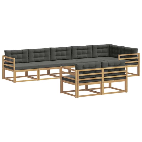 Utomhussoffset med kudde 6 pcs Vit och antracit Polyester