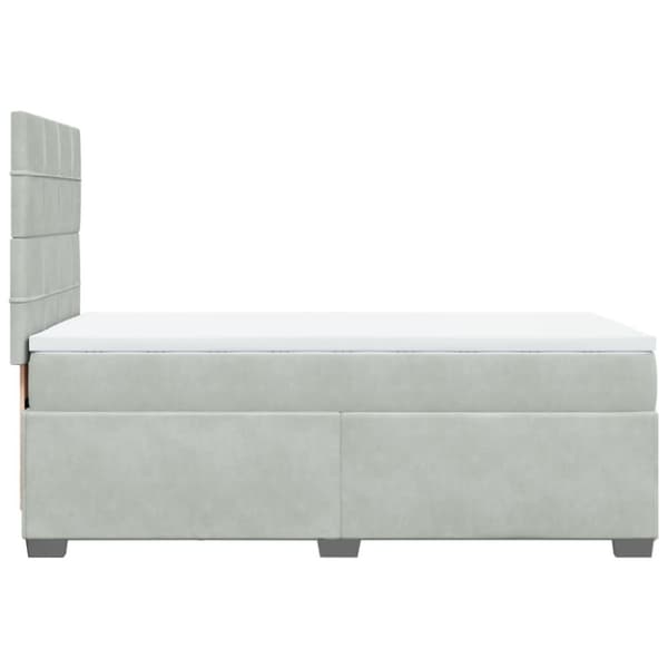 Ramsäng med madrass ljusgrå 100x200 cm sammet