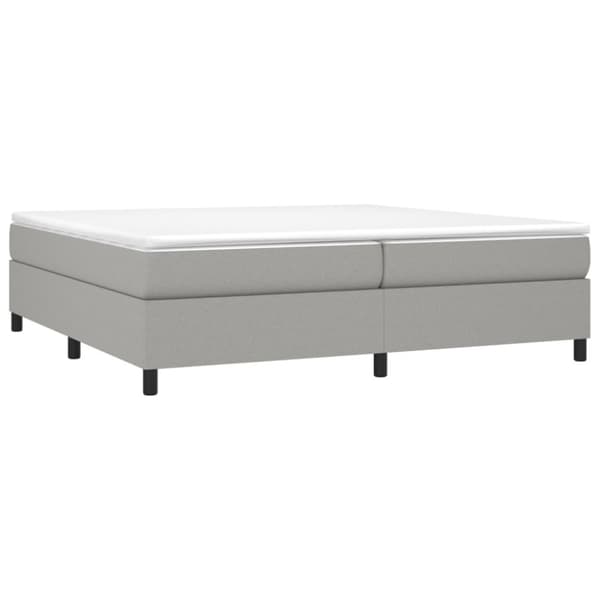 Boxspring-sängram ljusgrå 200x200 cm tyg