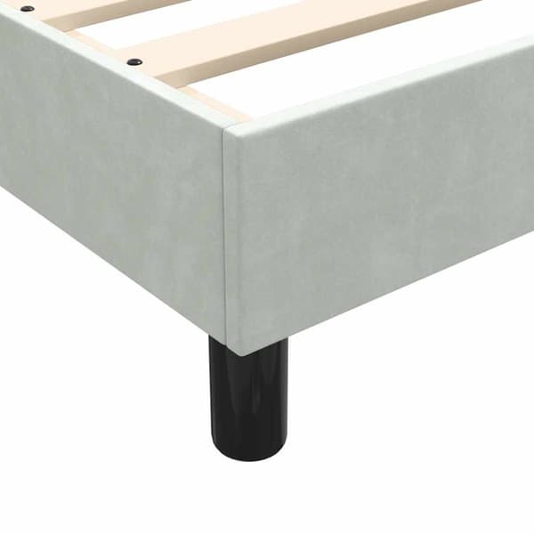 Ramsäng med madrass ljusgrå 80x220 cm sammet