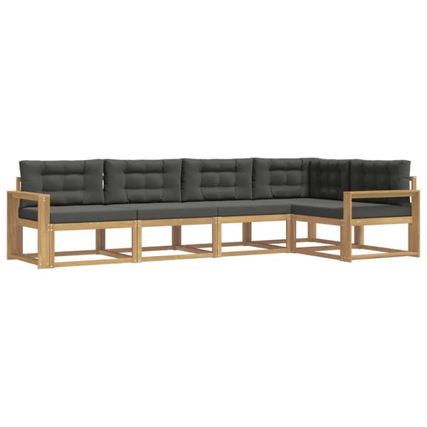 Utomhussoffset med kudde 4 pcs Vit och antracit Polyester