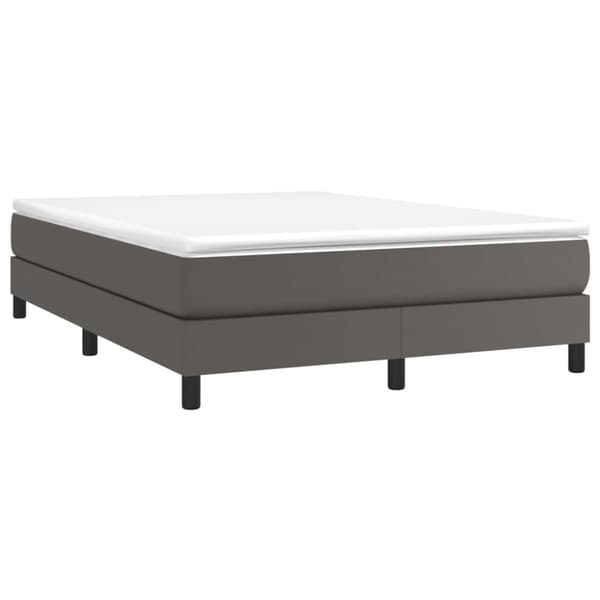 Boxspring-sängram grå 140x200 cm konstläder