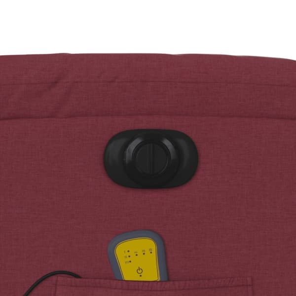 Elektrisk massagefåtölj vinröd tyg