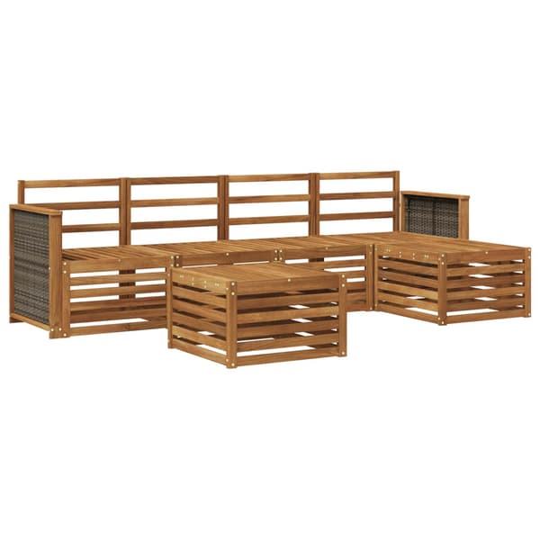 Utomhussoffset 6 pcs Naturlig