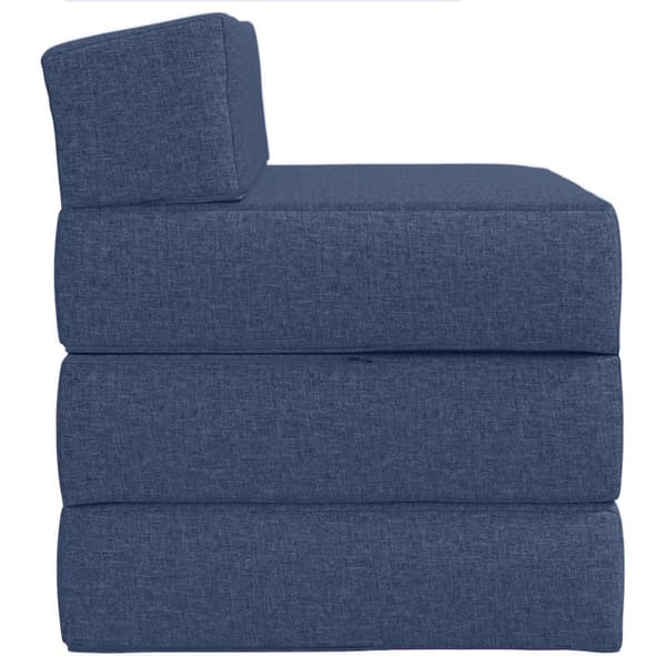 Fällbar Soffbed Blå 200 x 70 x 10 cm Tyg