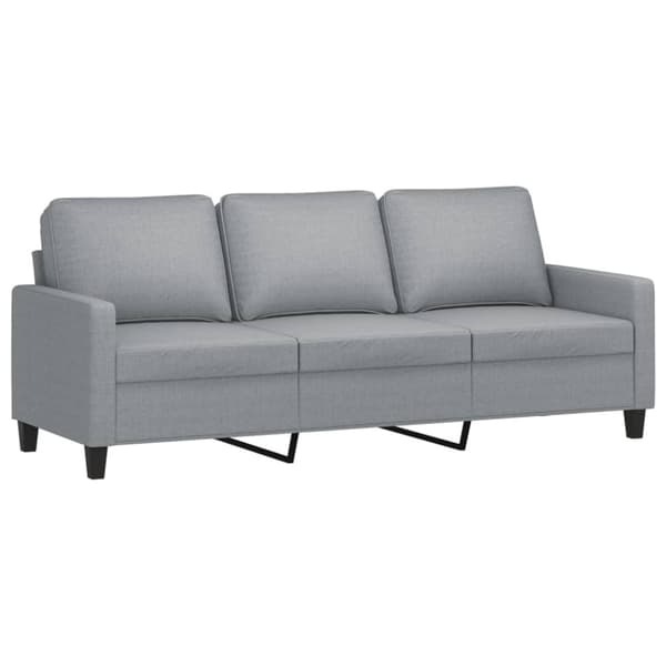 3-sitssoffa ljusgrå 180 cm tyg