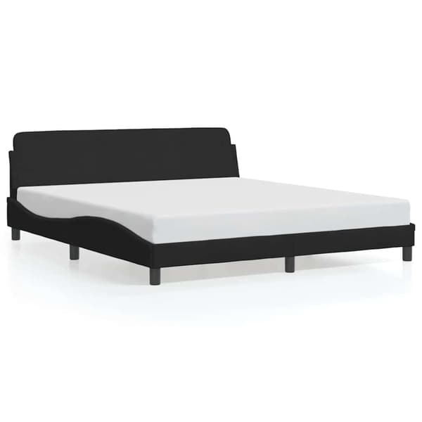 Bed Frame "Dover" Black 183x213 cm Faux Leather