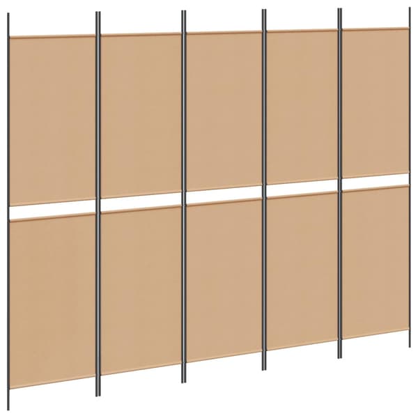 5-panel rumskärm Beige 250 x 200 cm Tyg