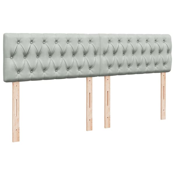 Ramsäng med madrass ljusgrå 200x200 cm sammet