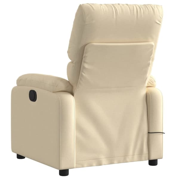 Massagefåtölj krämfärgad tyg