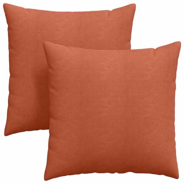 Sofakuddar 2 pcs Röd orange 80 x 80 cm Kordread tyg