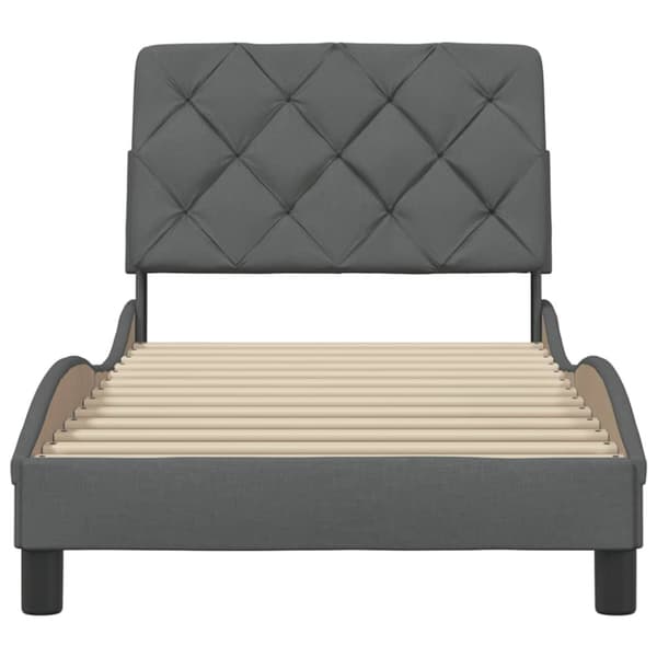 Bed Frame without Mattress Dark Grey 80x200 cm Fabric