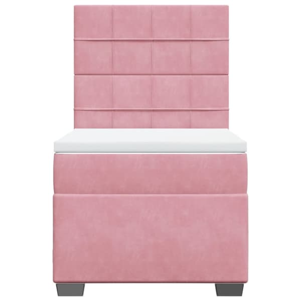 Ramsäng med madrass rosa 80x200 cm sammet