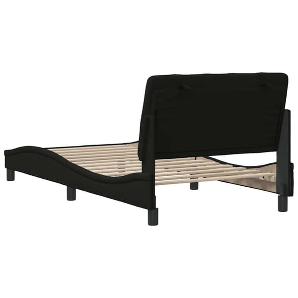 Bed Frame without Mattress Black 100x200 cm Fabric