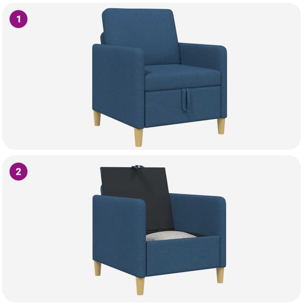 Soffa med förvaring Blå 72 x 78 x 87 cm Polyester