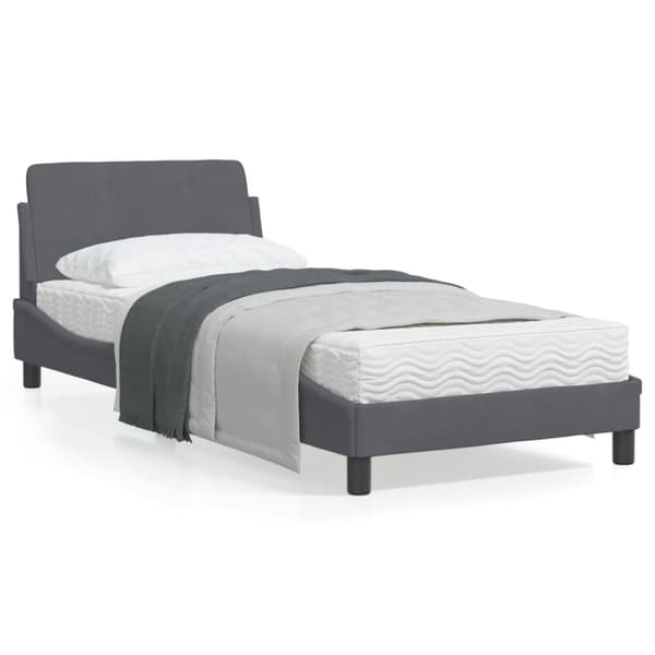 Bed Frame "Dover" Dark Grey 80x200 cm Velvet