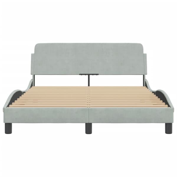 Bed Frame "Dover" Light Grey 120x200 cm Velvet