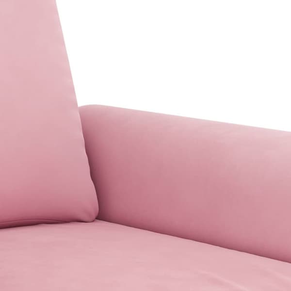 Soffgrupp med dynor 2 delar rosa sammet