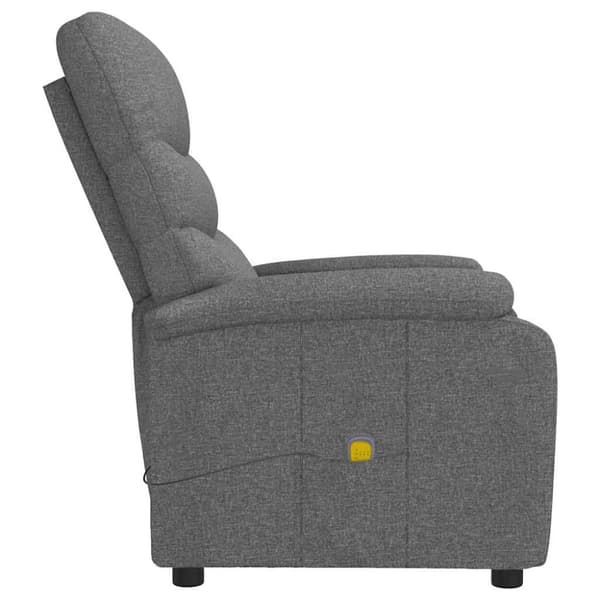 Massagefåtölj mörkgrå tyg