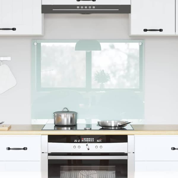 Köksskydd Vit 80 x 60 cm härdat glas