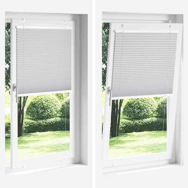 Plisserad persienn ljusgrå 90x150 cm tyg bredd 89,4cm polyester