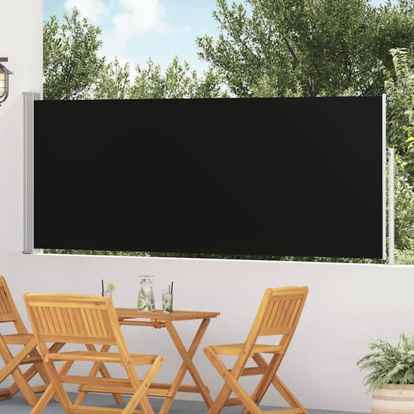 Infällbar sidomarkis 120x500 cm svart