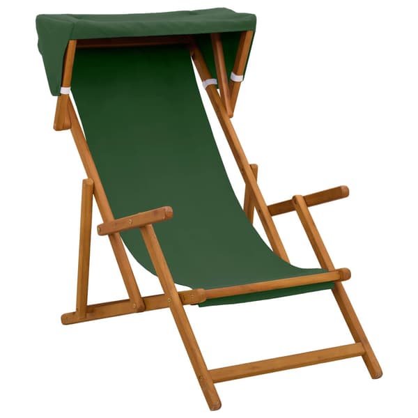 Deck Chair 4 st 3 Position Massiv Eukalyptus Trä Grön