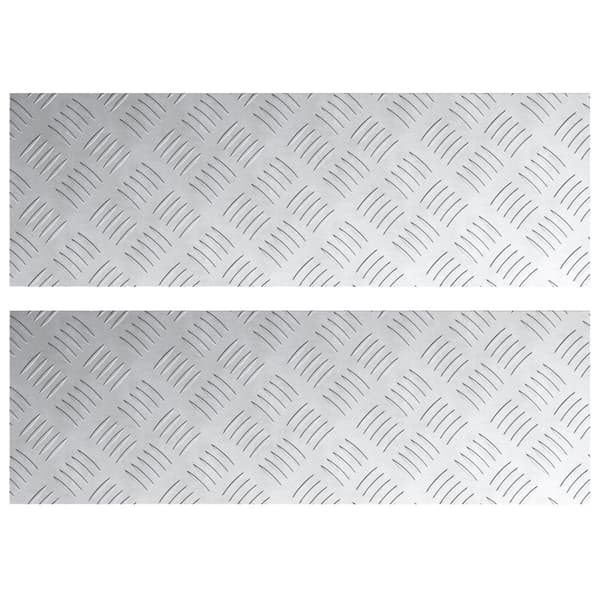 Trappsteg Rektangulär 2 pcs Silver 75 x 25 cm Aluminium