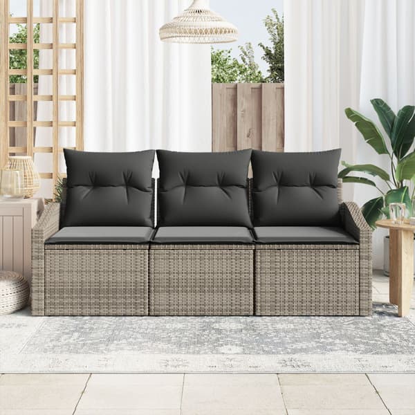 Soffset med kudde 3 pcs Grå konstrotting