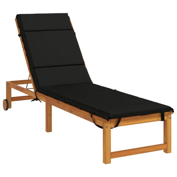 Solstol Kudde GEMERT 100% Polyester Svart 200 x 50 x 3 cm
