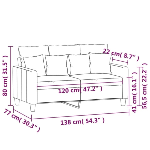 2-sitssoffa ljusggul 120 cm tyg