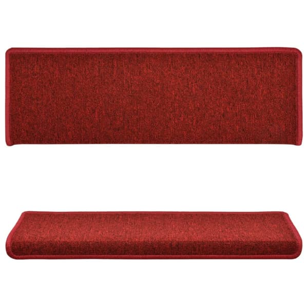 Trappmattor 15 st 65x21x4 cm röd rektangulär kant
