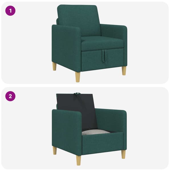 Soffa med förvaring Mörkgrön 72 x 78 x 87 cm Polyester