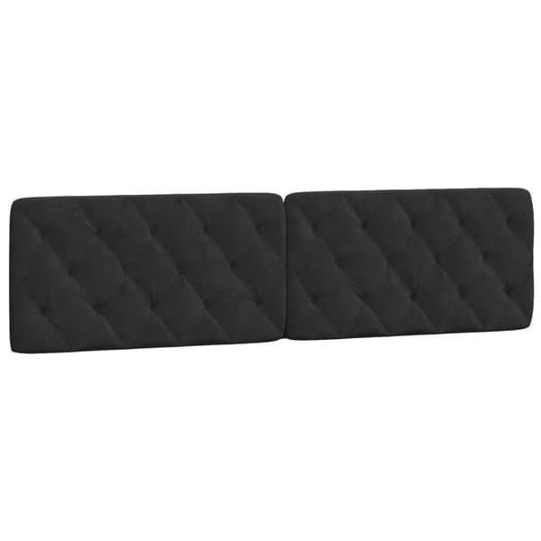 Headboard Cushion Black 200 cm Velvet