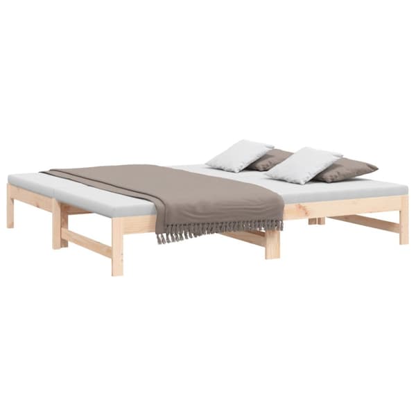 Utdragbar dagbädd 2x(90x190) cm massiv furu