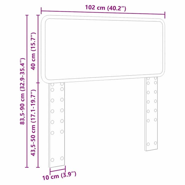 Huvudgavel Rökt ek 90 cm Konstruerat trä