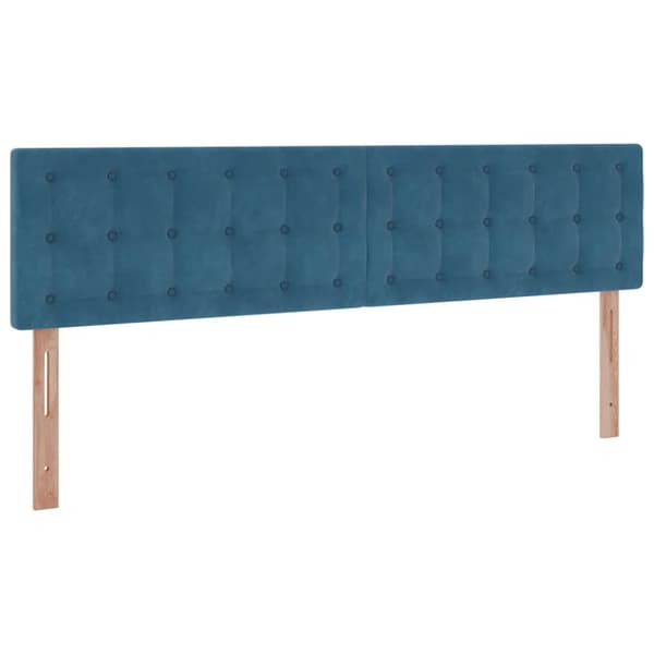 Ottoman sängram med madrasser mörkblå 180x200 cm sammet