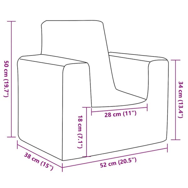 Barnsoffa antracit mjuk plysch