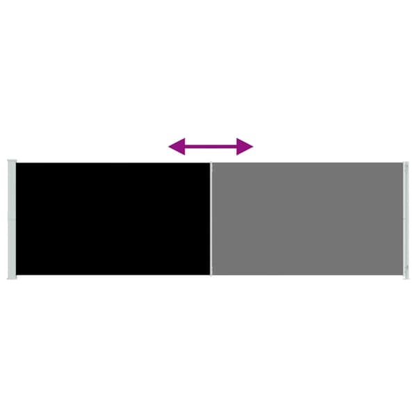 Infällbar sidomarkis 180x600 cm svart