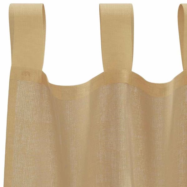 Voile gardiner med stångfickor 2 st sand