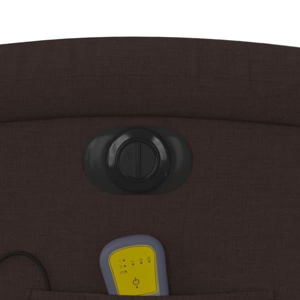 Elektrisk massagefåtölj mörkbrun tyg