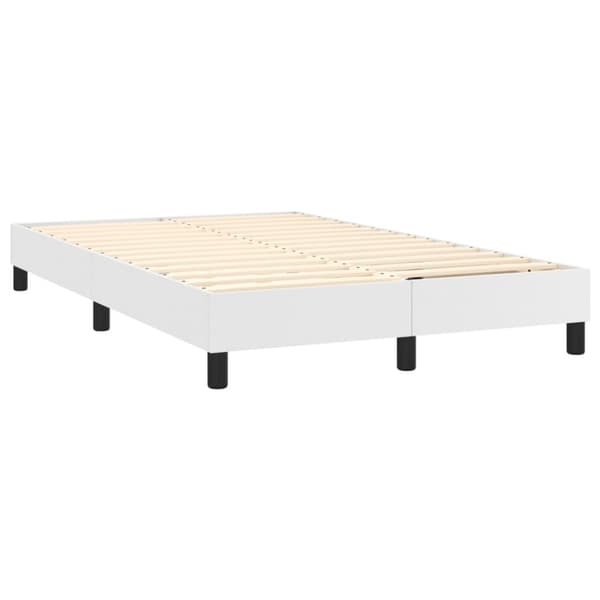 Boxspring-sängram vit 120x200 cm konstläder
